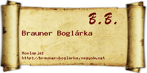 Brauner Boglárka névjegykártya
